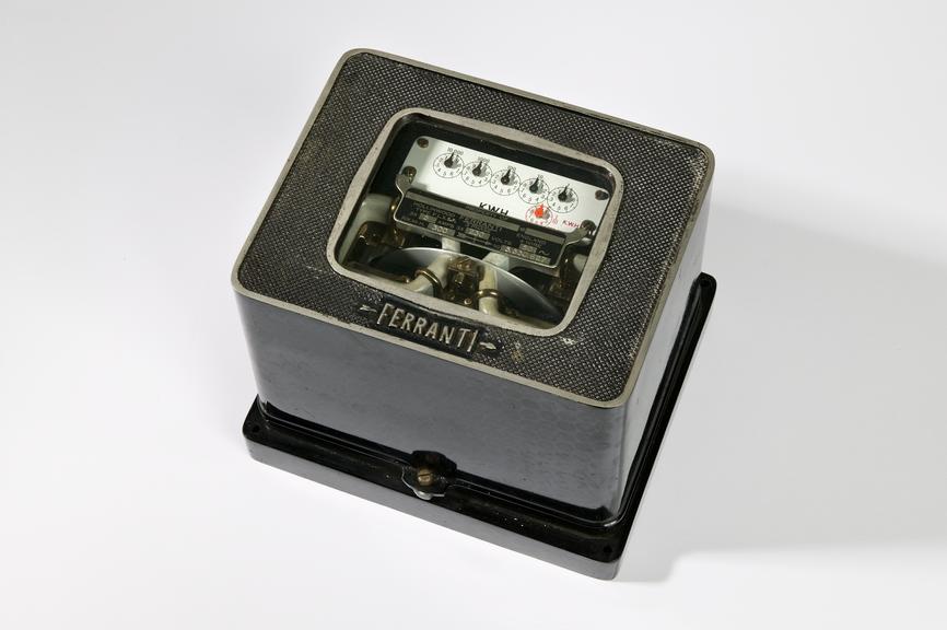 Ferranti Ltd model FLXSP electric meterPhotographed on a white