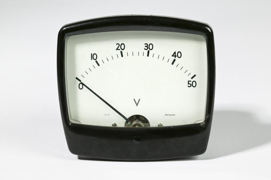 Ferranti Ltd model RMCAB35 voltmeter
Photographed on a white