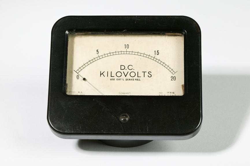 Ferranti Ltd model NS electric meter
Photographed on a white