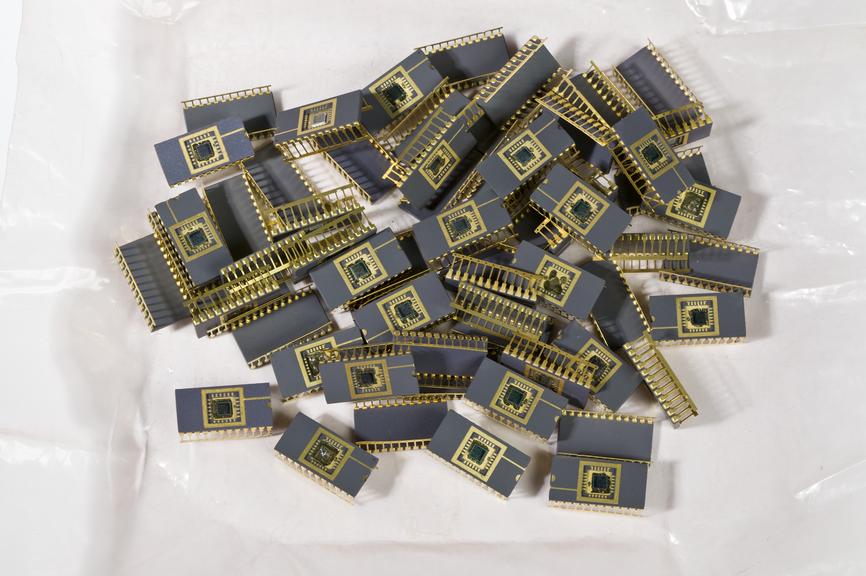 Group of 63 Ferranti Ltd microprocessors
Photographed on a