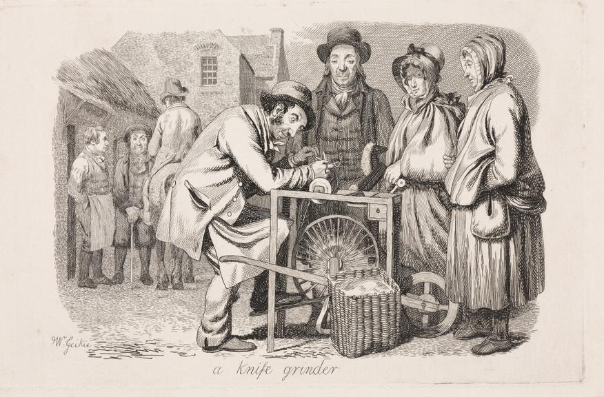 6 etchings: street traders