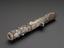 Tobacco pipe, encrusted with coins, buttons, badges, shells, plaques and crests