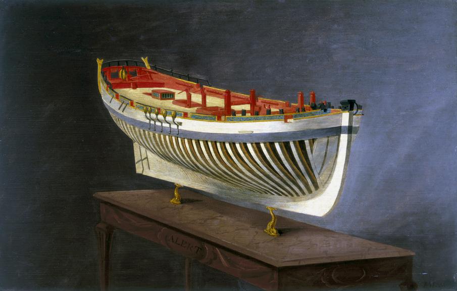 Painting. [Model of Cutter] Alert. [Bow view]. / [br] I.M. 1755