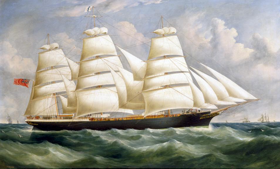 Oil canvas painting of the SS Torrens (1875)