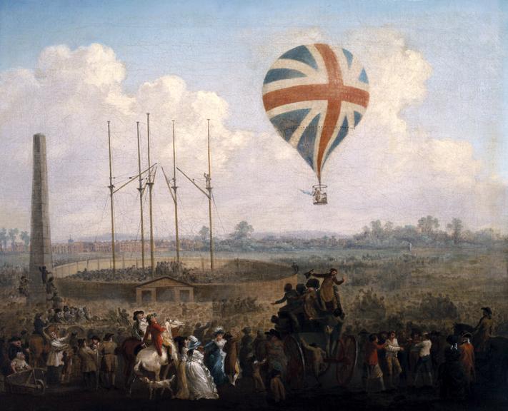 Painting, [Lunardi's second balloon ascending from St