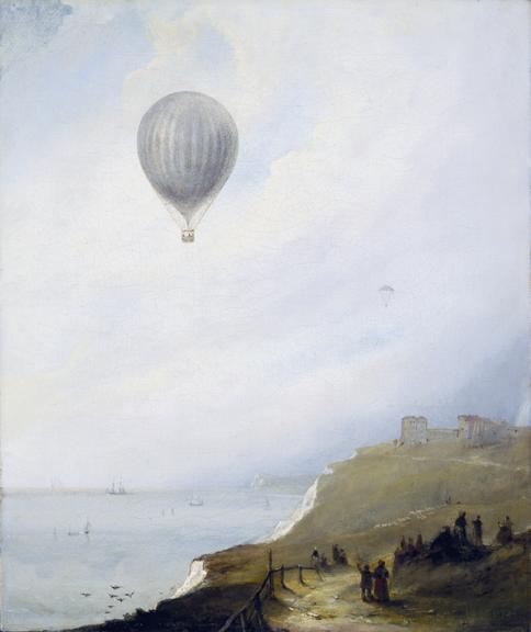 Balloon over cliffs