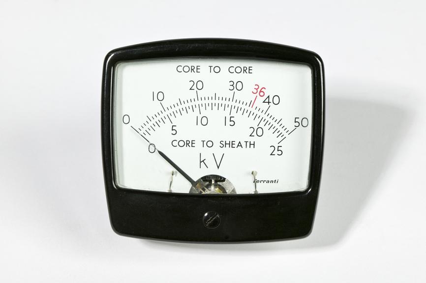 Ferranti Ltd model MCAA25 electric meter
Photographed on a