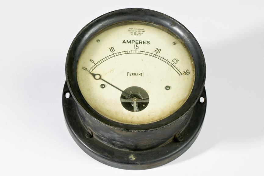 Ferranti,electric meter.
Photographed on a white background.