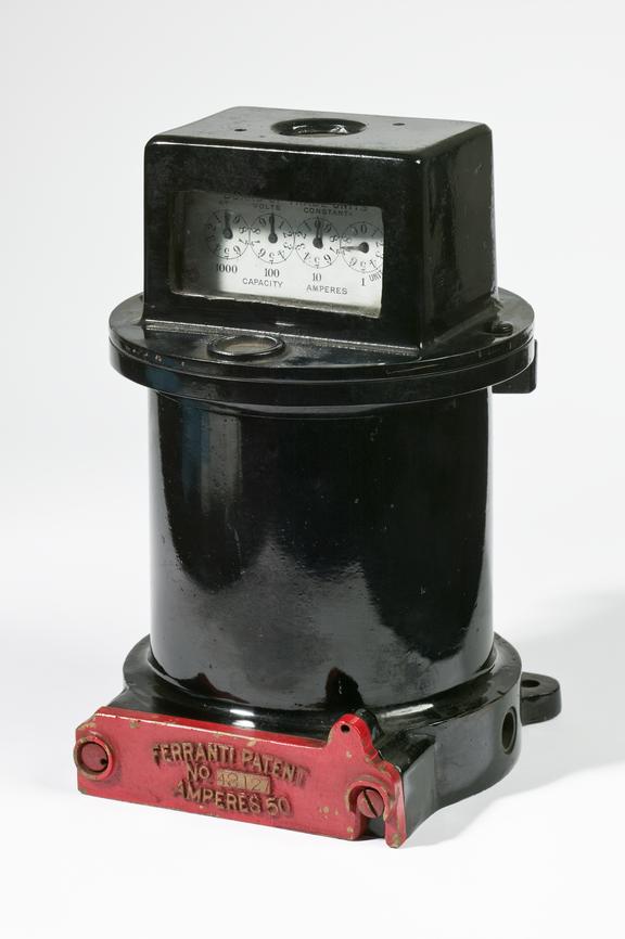 Ferranti Ltd electric meter.Photographed on a white background.
