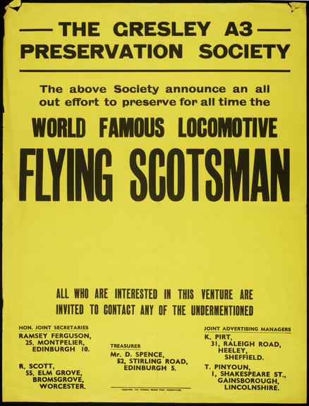 Flyer, Gresley A3 preservation society, Flying Scotsman