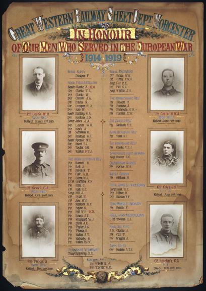 Roll of honour of employees of Great Western Railway