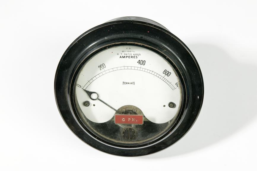 Ferranti,electric meter.
Photographed on a white background.