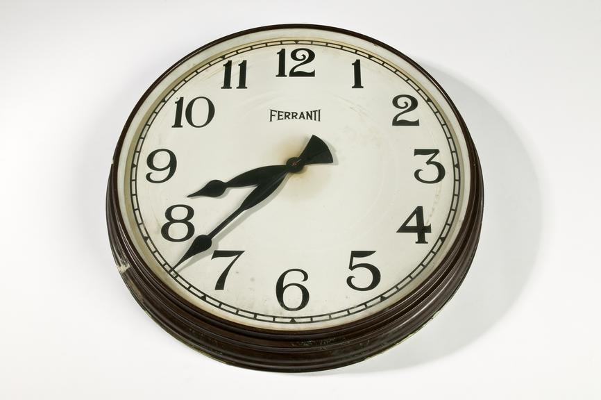 Ferranti Ltd electric wall clock.