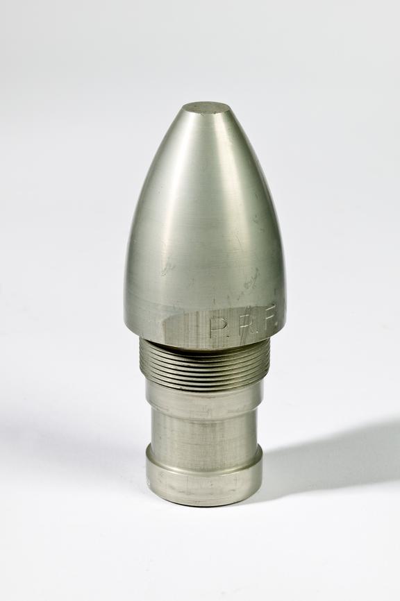 Ferranti shell fuze
Photographed straight on view on a white