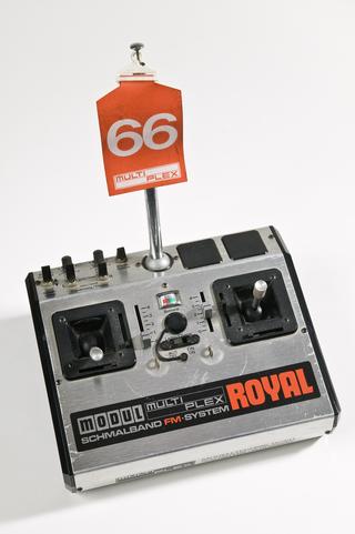 Silver handset control unit for radio control models