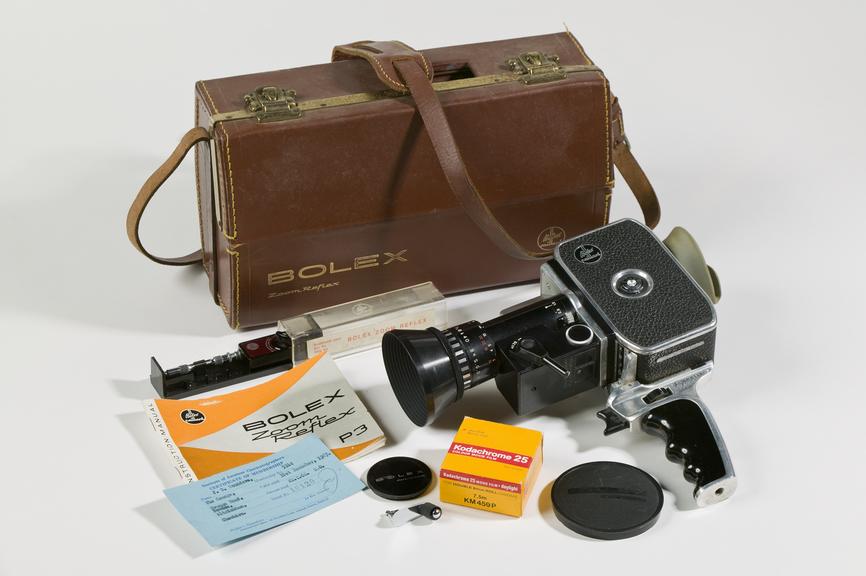Bolex 8mm zoom reflex P3 cine camera with case by Paillard, c