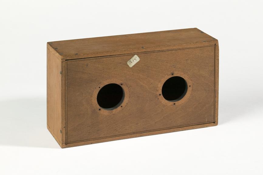 Stereoscopic camera body, no lenses, c. 1880