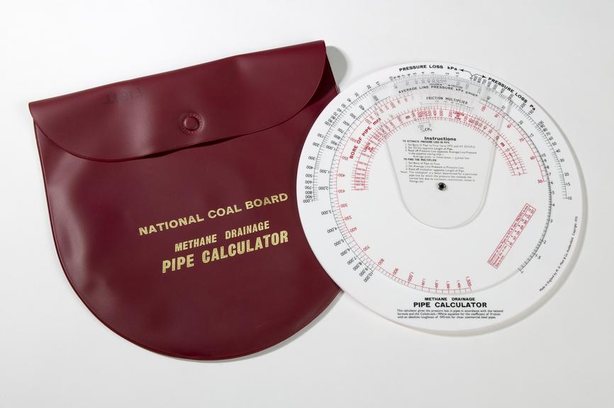 National Coal Board methane drainage pipe calculator with pouch