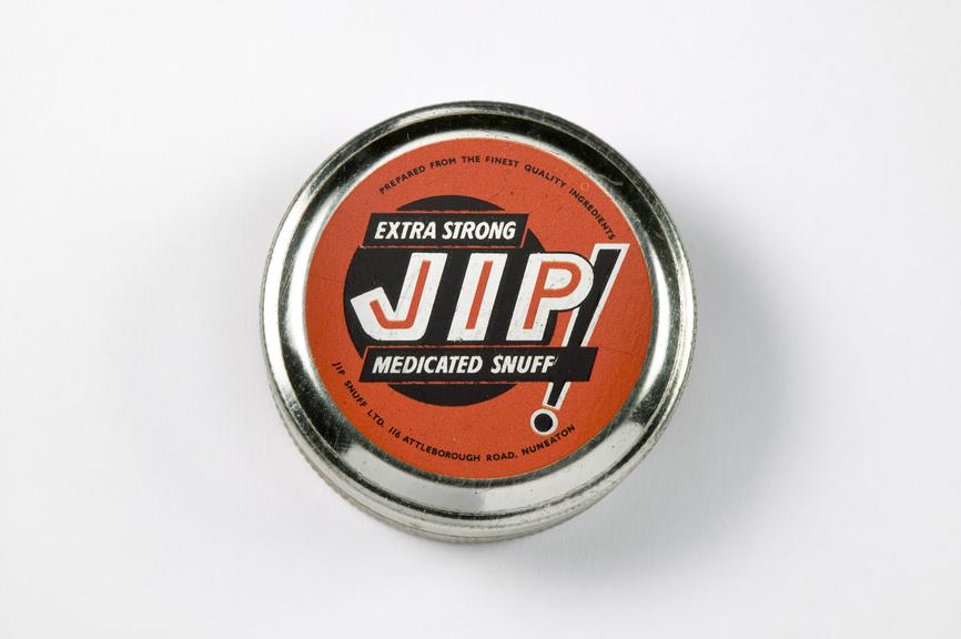Group of four Jip Snuff Ltd tins for containing Jip Medicated Snuff
