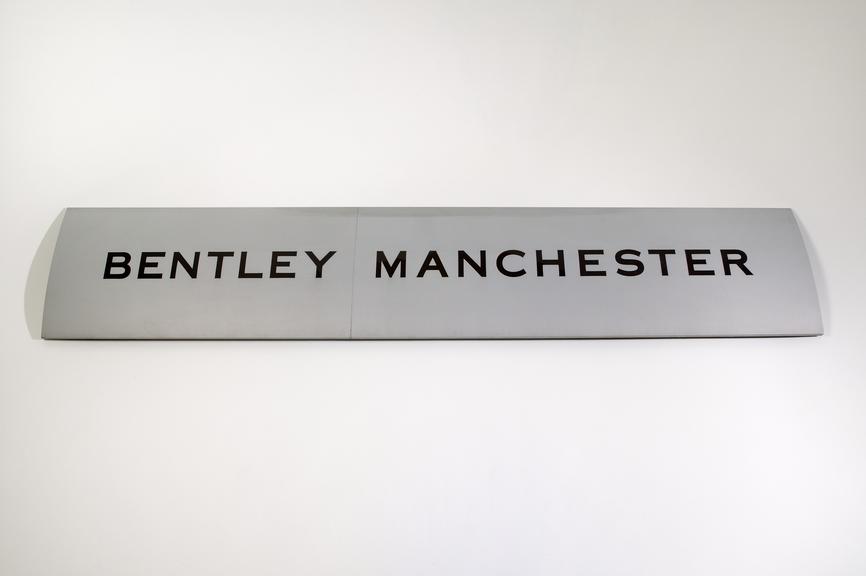 Sign from Manchester Bentley car  (in two parts) with electrics