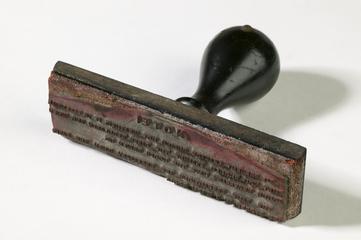 Care of casks stamp used at Grimshaw Brother's and Son's Chemical Works in Clayton