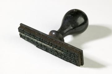 Contractual disclaimer stamp used during wartime at Grimshaw Brother's and Son's Chemical Works in Clayton