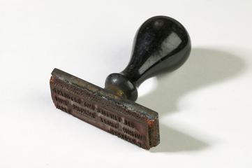 Disclaimer stamp for casks used at Grimshaw Brother's and Co Chemical Works in Clayton