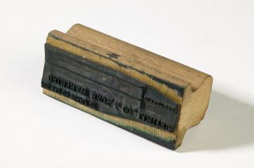 Director's signature stamp used at Grimshaw Brother's and Co Chemical Works in Clayton