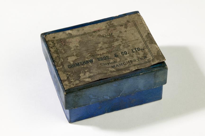 Small blue samples box