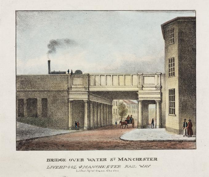 Three coloured lithographs. Liverpool & Manchester Railway. by W. Crane