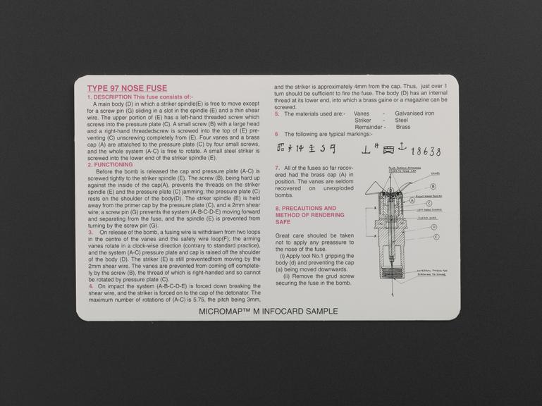 Single Micromap Compact infocard sample: Type 97 Nose Fuse