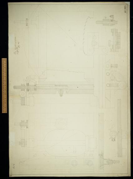 Plan, elevation and section of cross slide.