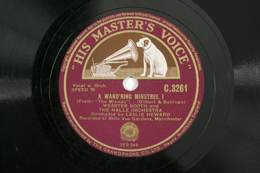 Gramophone record; recording of 'Take a Pair of Sparkling Eyes'