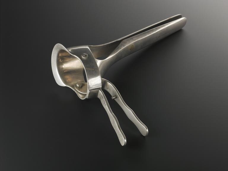 Vaginal speculum, Russian bovine pattern, nickel plated brass