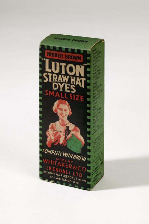 Luton Straw Hat brown dye made by Whitaker & Co. (Kendal) Ltd