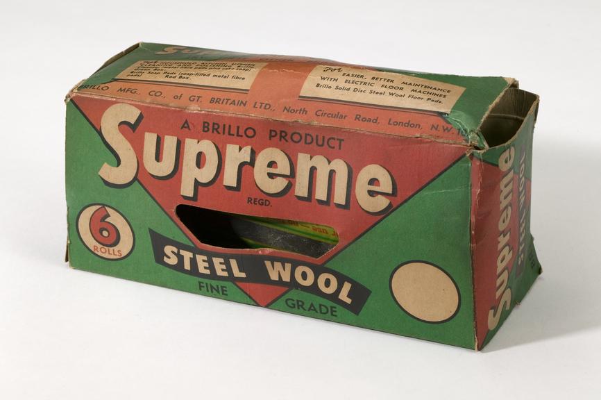 Supreme steel wool made by the Brillo Manufacturing Co