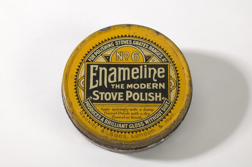 Enameline stove polish tins