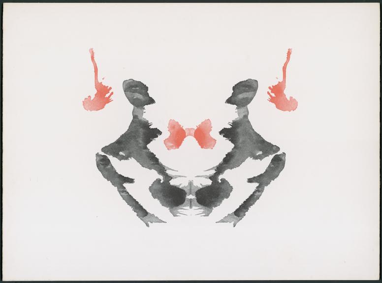 Card III Rorschach inkblot test card printed by Hans Huber