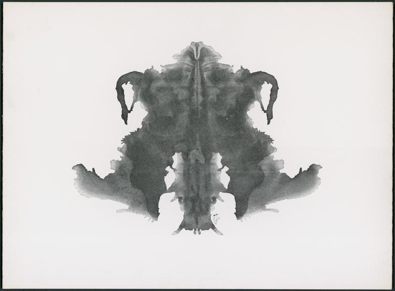 Card IV Rorschach inkblot test card printed by Hans Huber