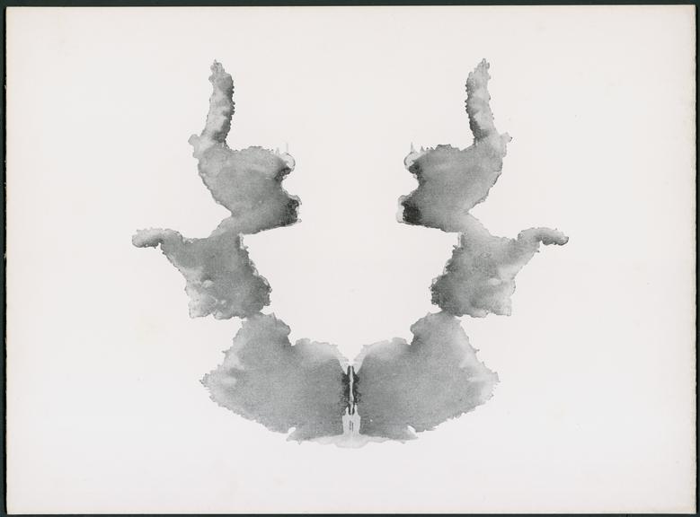 Card VII Rorschach inkblot test card printed by Hans Huber