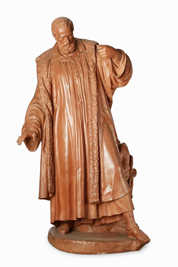 Life-size terracotta copy of a statue by Eugenio Rados showing