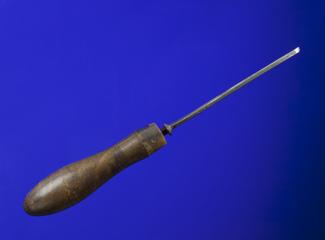 ⅛” steel firmer chisel with turned hickory handle and horn ferrule