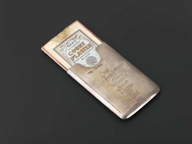 Silver plaster case, hallmarked in Chester, English, 1900