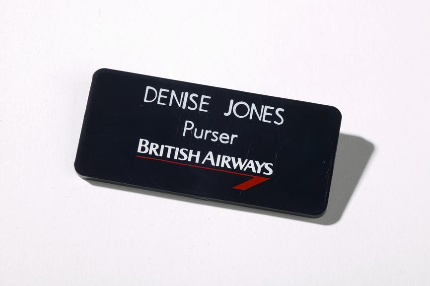 British Airways pre-1 June 1994 female Purser's name badge