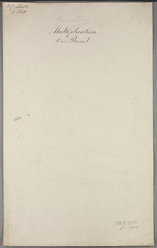 Genealogy of multiplication. One barrel. Sheet 2 of 2.