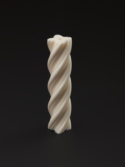 Solid ivory specimen with quadruple helices made with turning