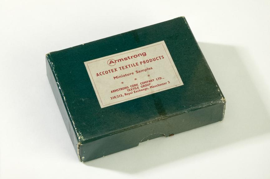 Box of roller covering samples made by Armstrong Cork Company