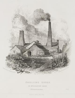 Print of industrial scene: Smelting House