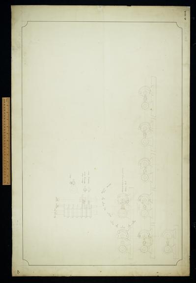 Sketches of axes, bolts and levers.