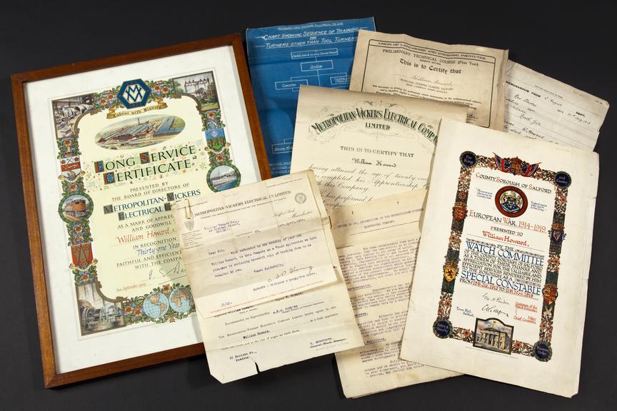 Papers and certificates relating to William Howard
Papers